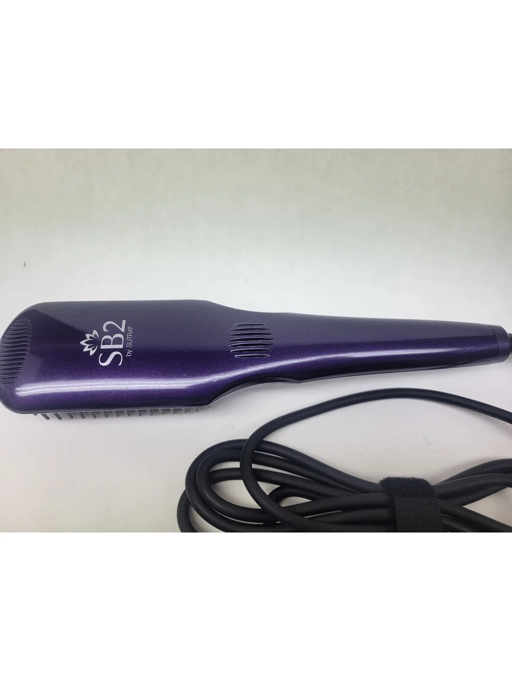 Sutra Beauty Heated Straightening Brush Tourmaline Infused Ceramic Purple *NWOB*